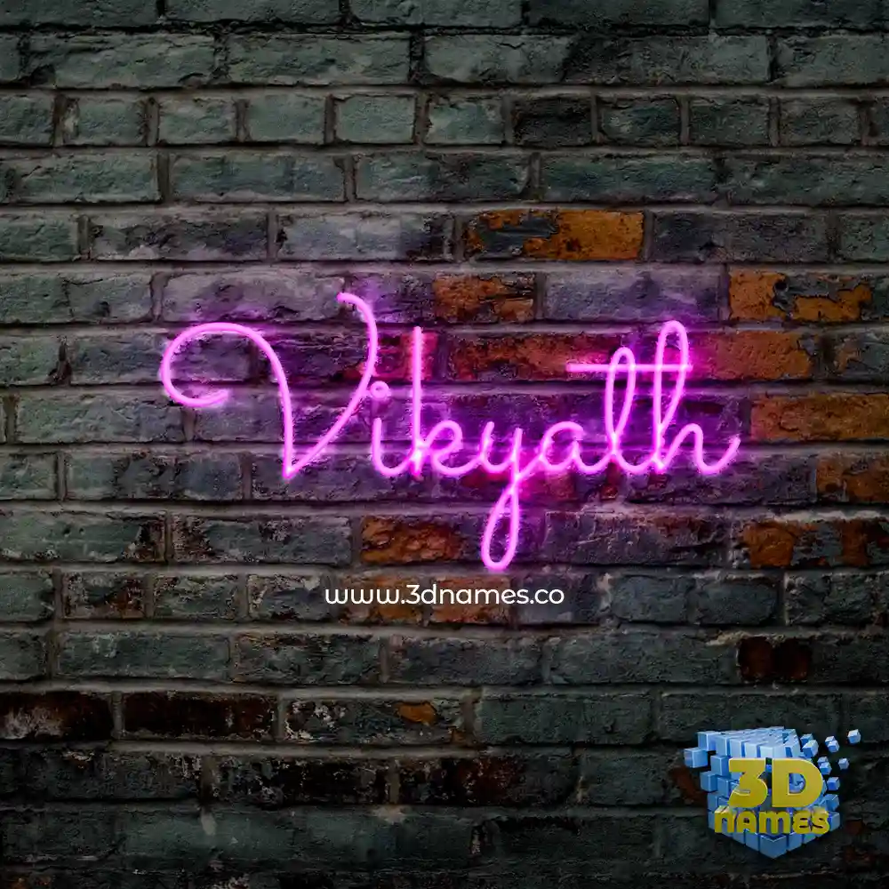 vikyath in Pink Neon style - 3D name wallpaper