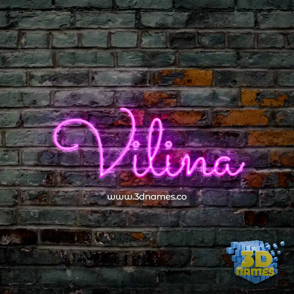 vilina in Pink Neon style - 3D name wallpaper