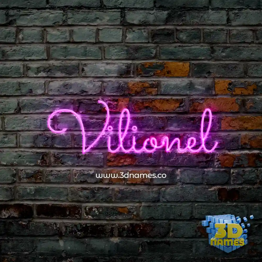 vilionel in Pink Neon style - 3D name wallpaper