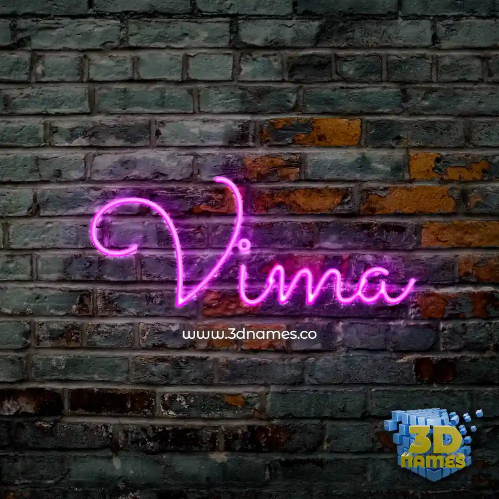 vima in Pink Neon style - 3D name wallpaper