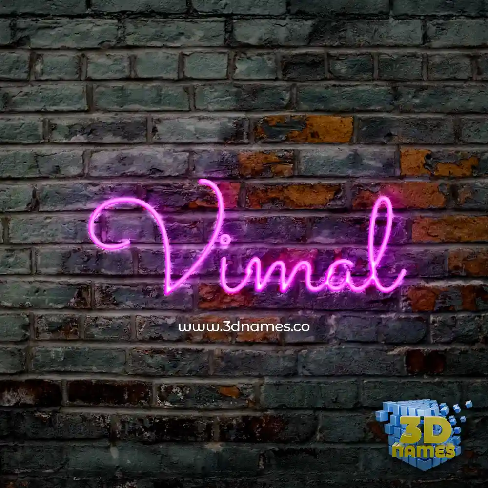 vimal in Pink Neon style - 3D name wallpaper