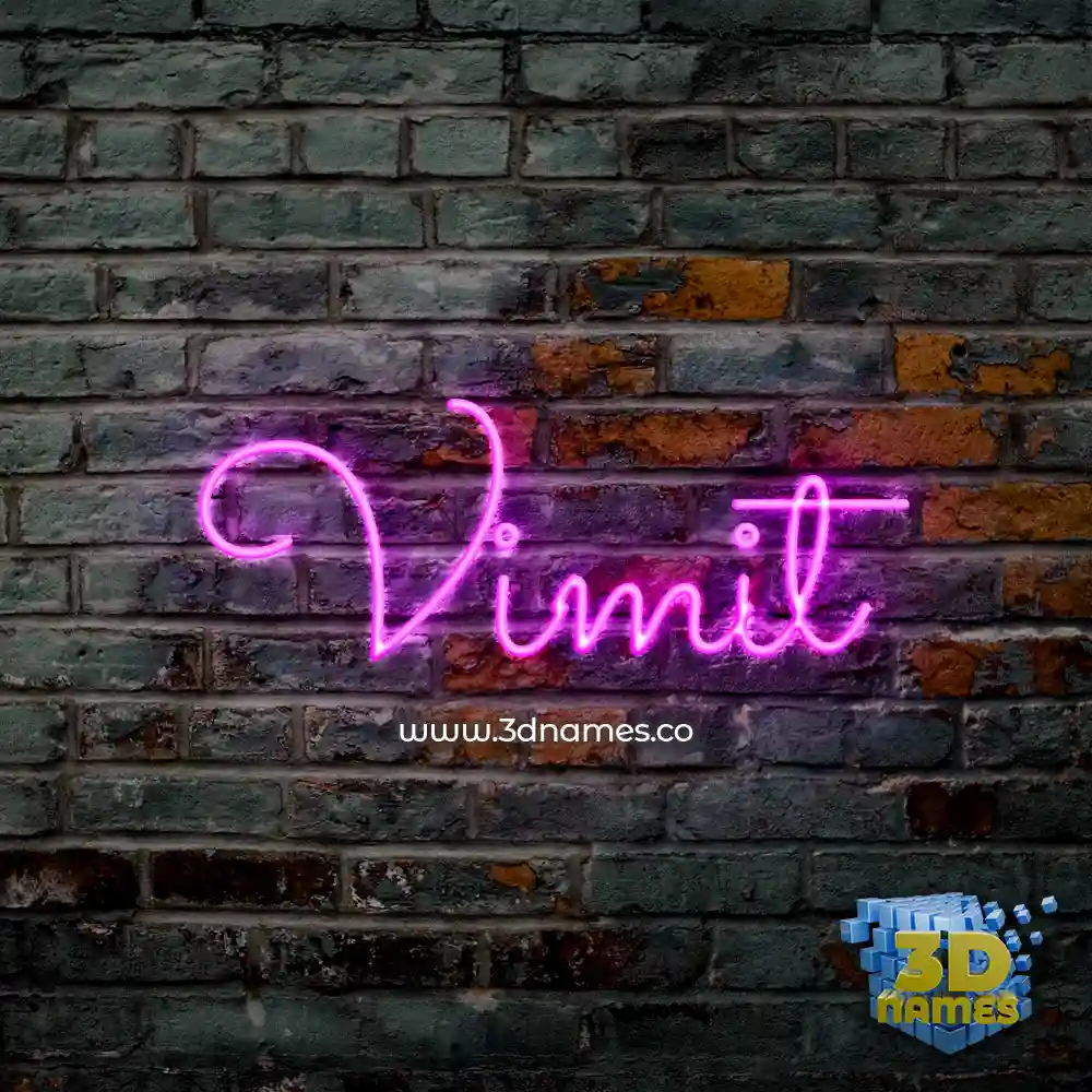 vimit in Pink Neon style - 3D name wallpaper
