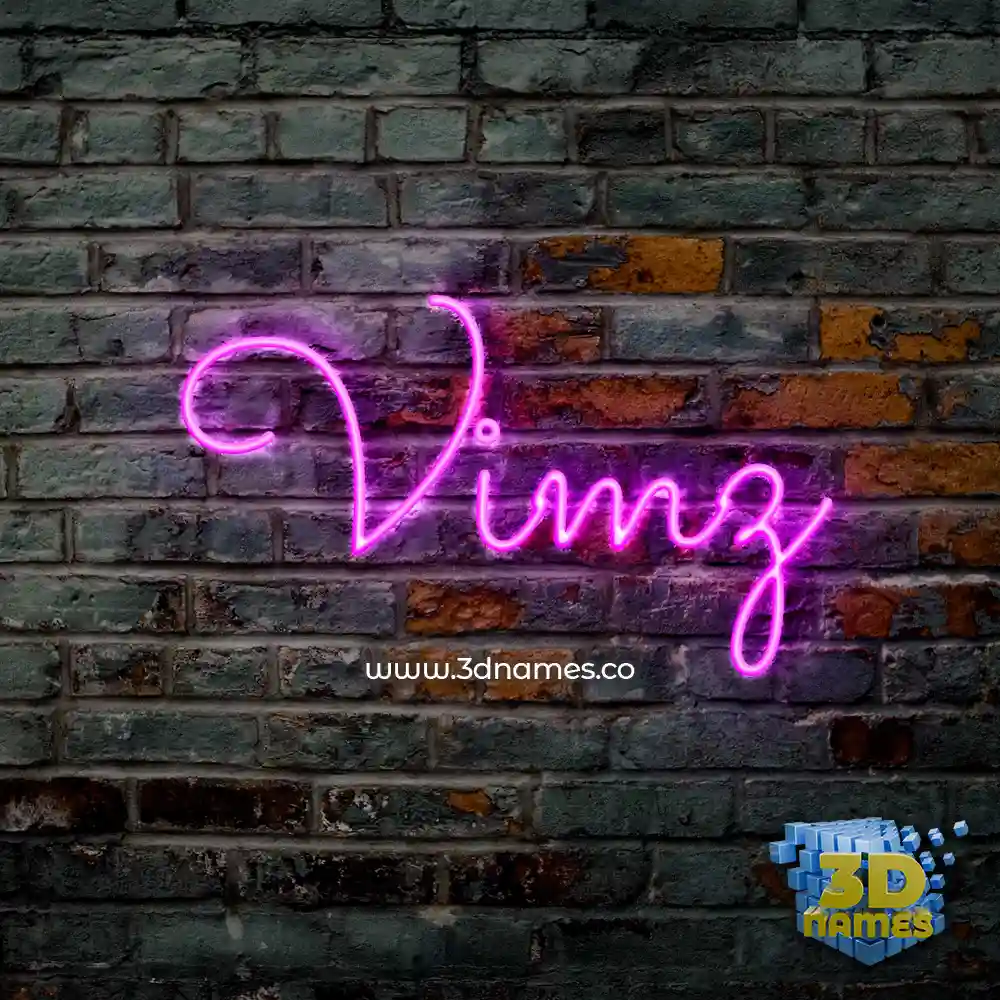 vimz in Pink Neon style - 3D name wallpaper