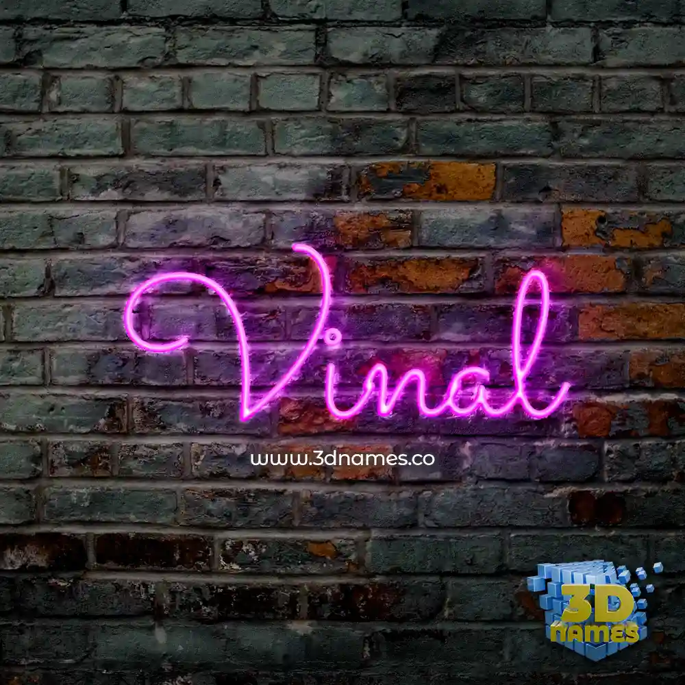vinal in Pink Neon style - 3D name wallpaper