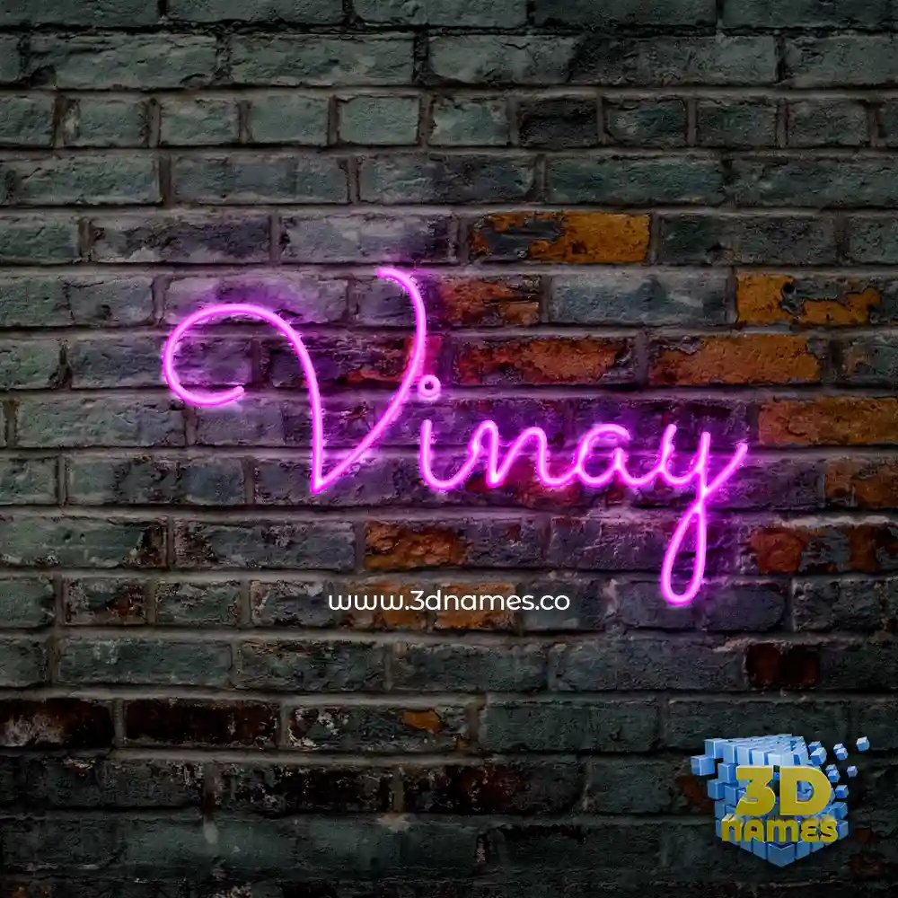 vinay in Pink Neon style - 3D name wallpaper