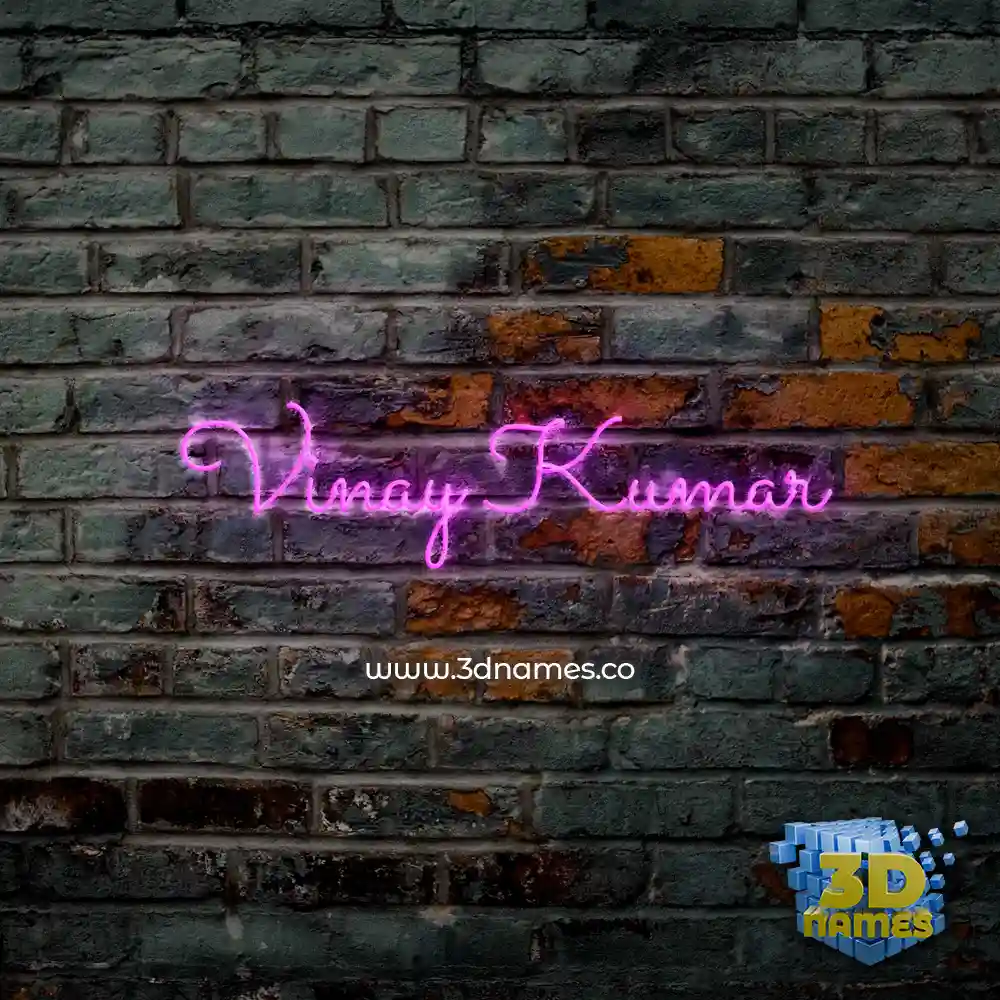 vinay kumar in Pink Neon style - 3D name wallpaper