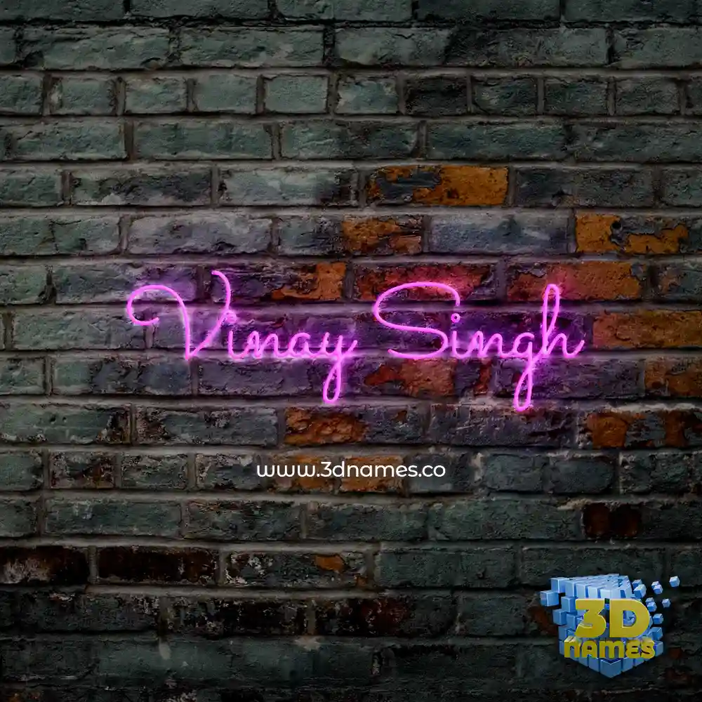 vinay singh in Pink Neon style - 3D name wallpaper
