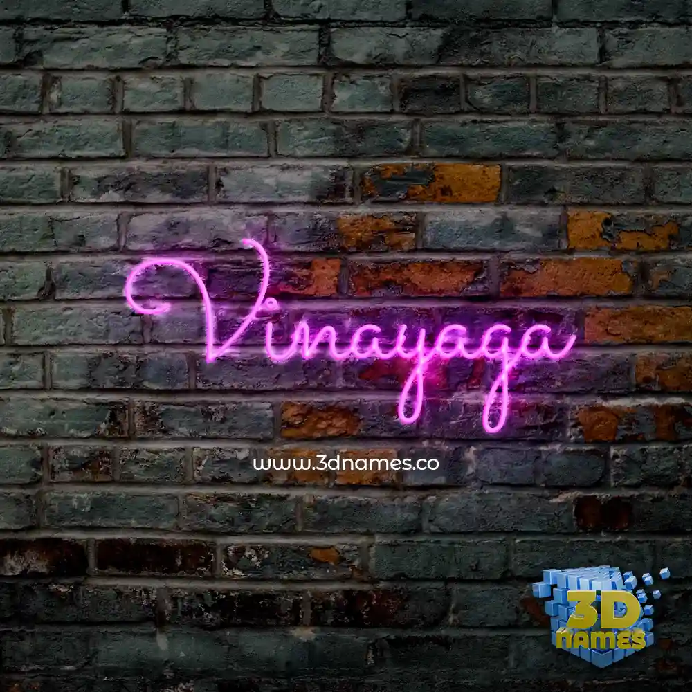 vinayaga in Pink Neon style - 3D name wallpaper