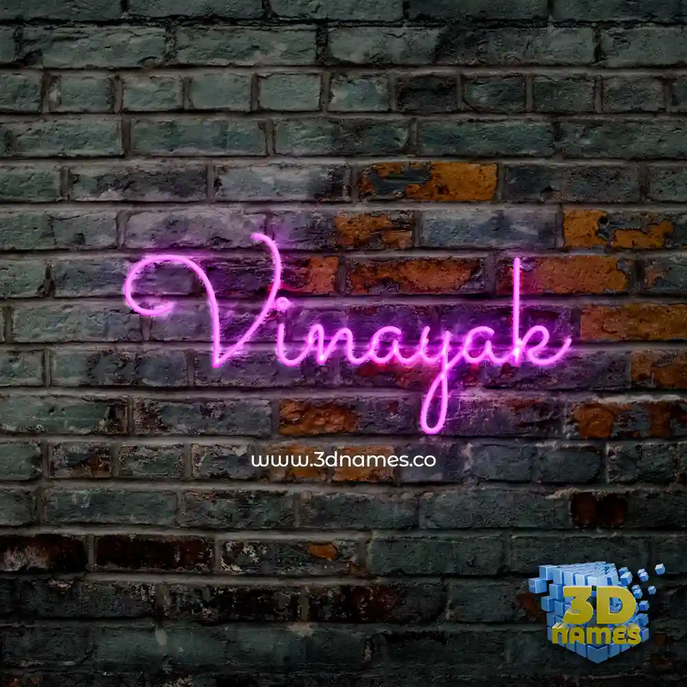 vinayak in Pink Neon style - 3D name wallpaper