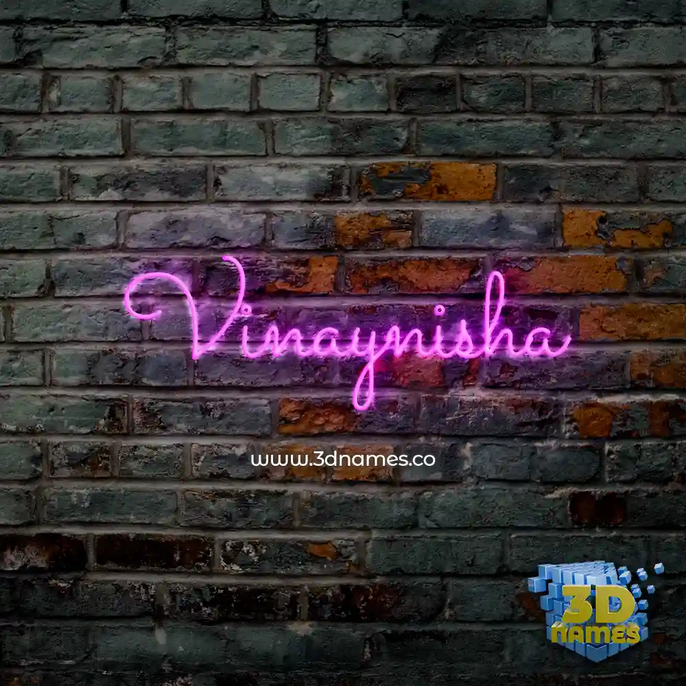 vinaynisha in Pink Neon style - 3D name wallpaper