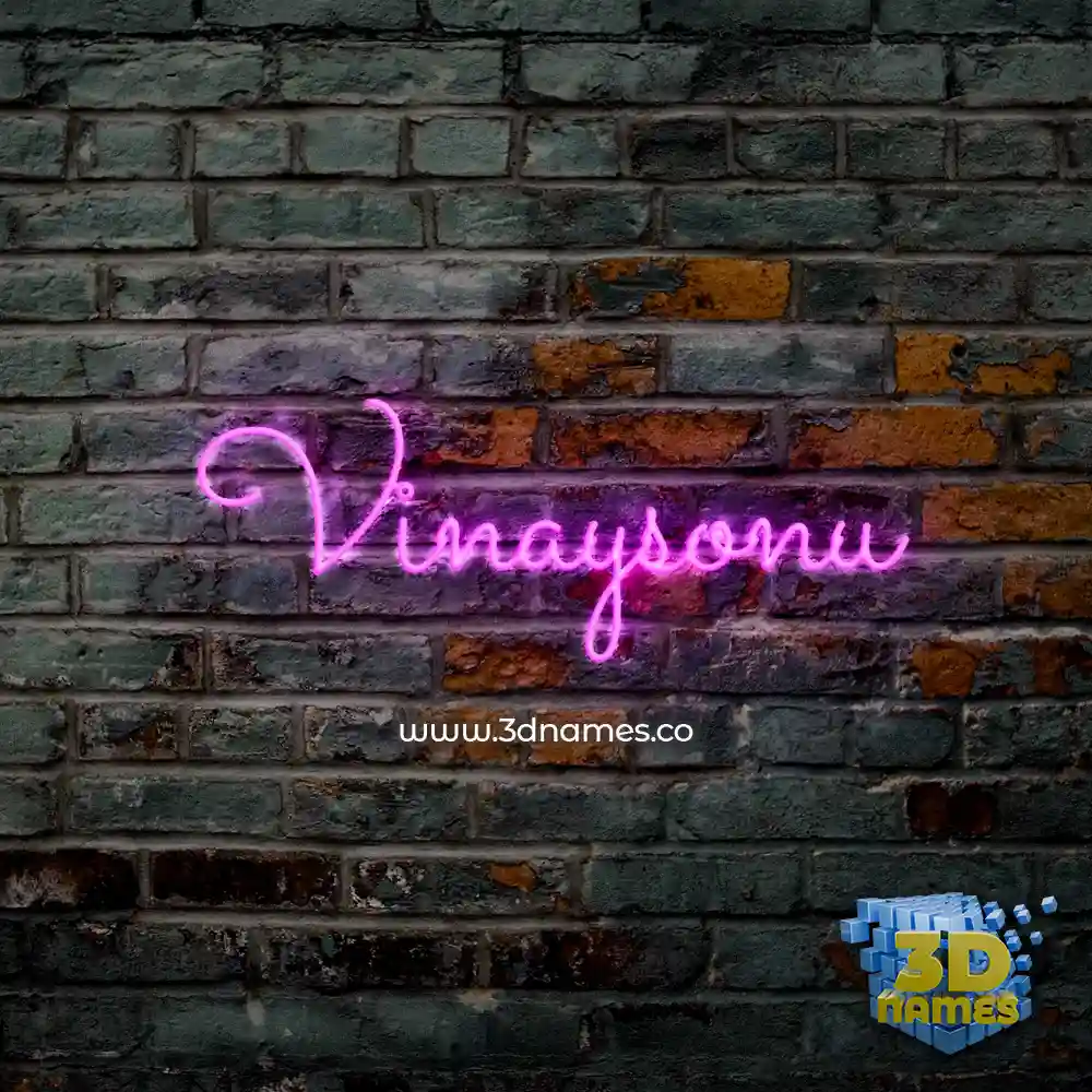 vinaysonu in Pink Neon style - 3D name wallpaper