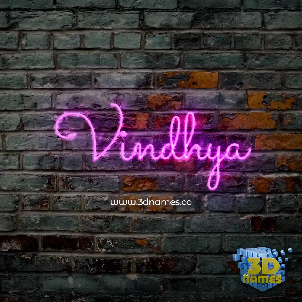 vindhya in Pink Neon style - 3D name wallpaper