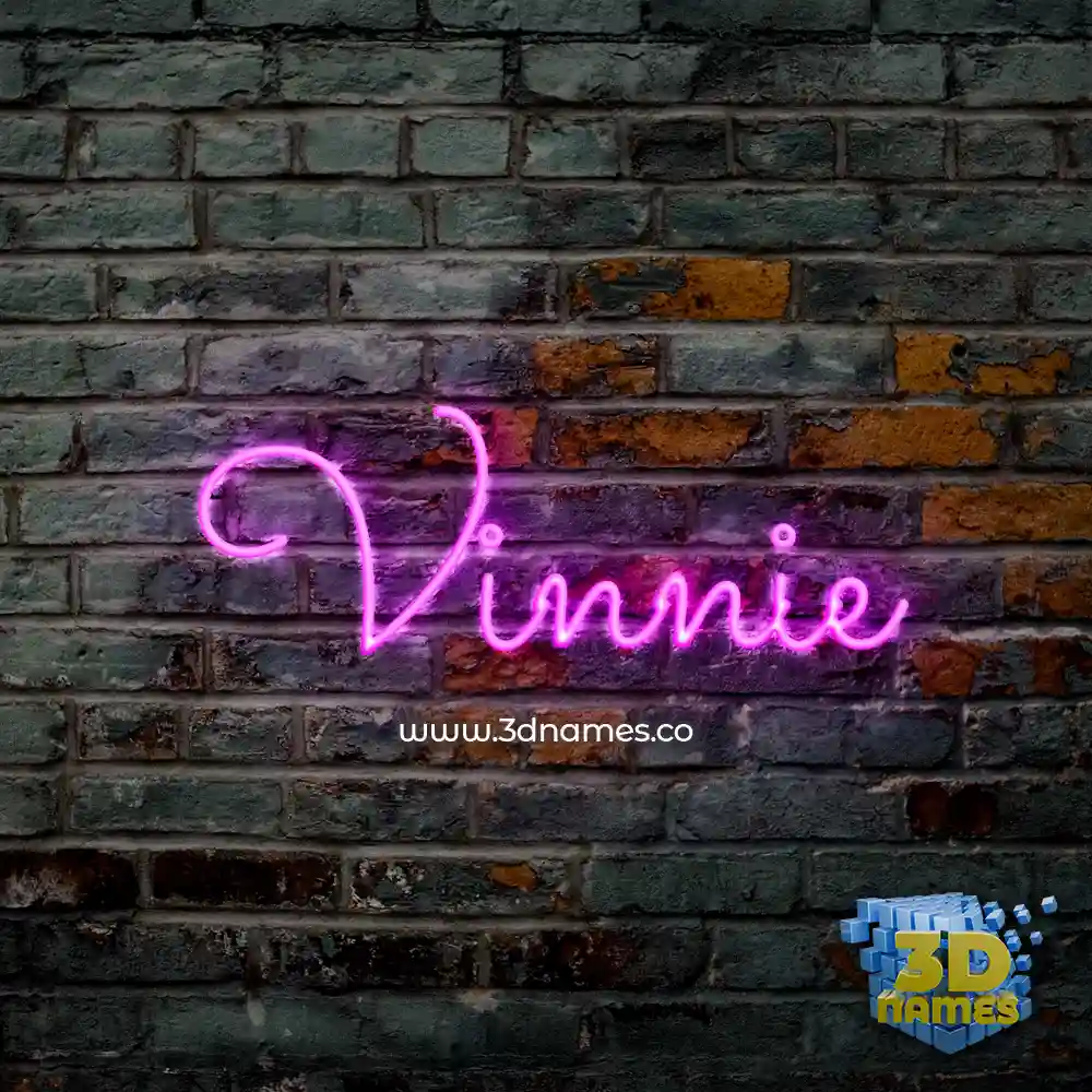 vinnie in Pink Neon style - 3D name wallpaper
