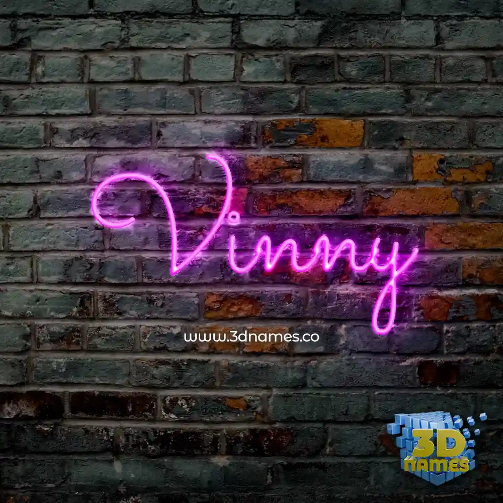 vinny in Pink Neon style - 3D name wallpaper
