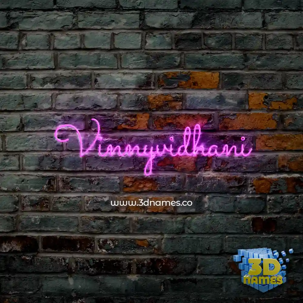 vinnyvidhani in Pink Neon style - 3D name wallpaper