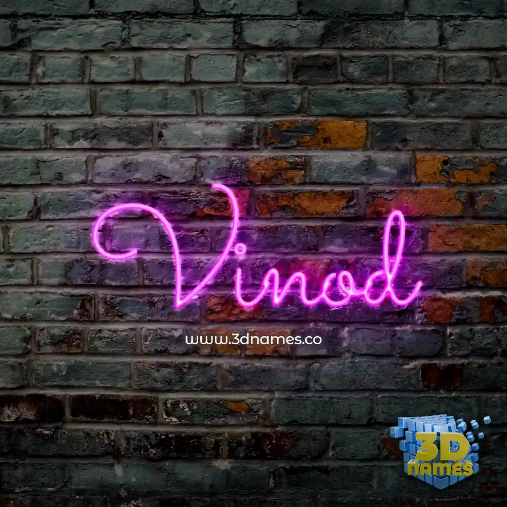 vinod in Pink Neon style - 3D name wallpaper