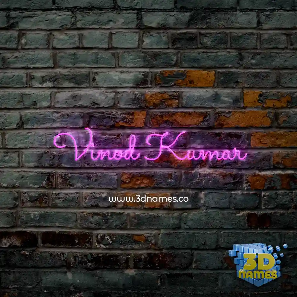 vinod kumar in Pink Neon style - 3D name wallpaper