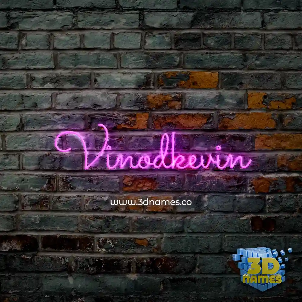 vinodkevin in Pink Neon style - 3D name wallpaper