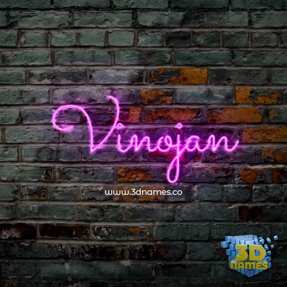 vinojan in Pink Neon style - 3D name wallpaper