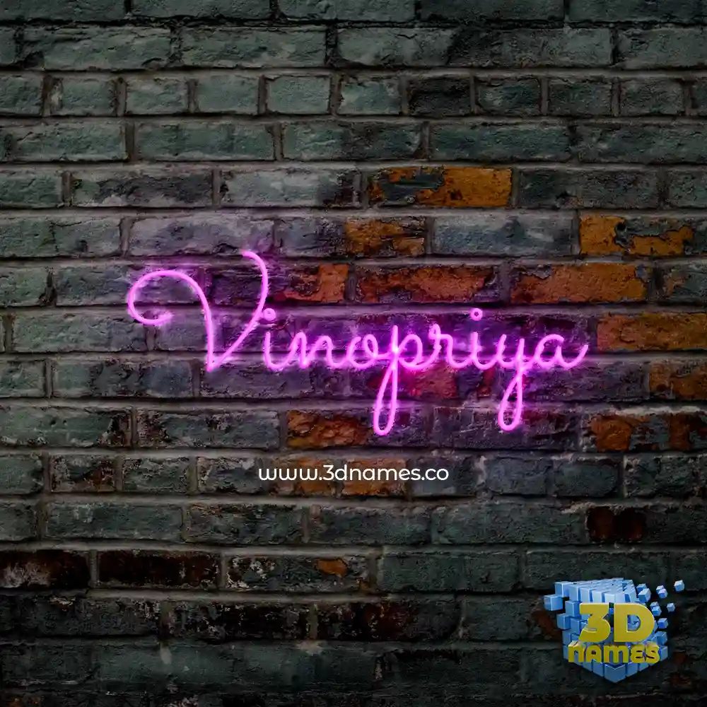 vinopriya in Pink Neon style - 3D name wallpaper