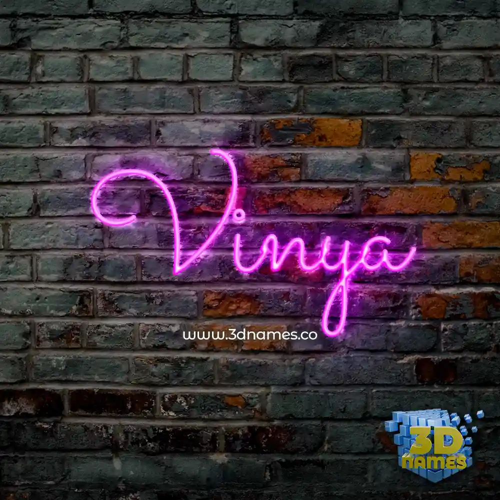 vinya in Pink Neon style - 3D name wallpaper