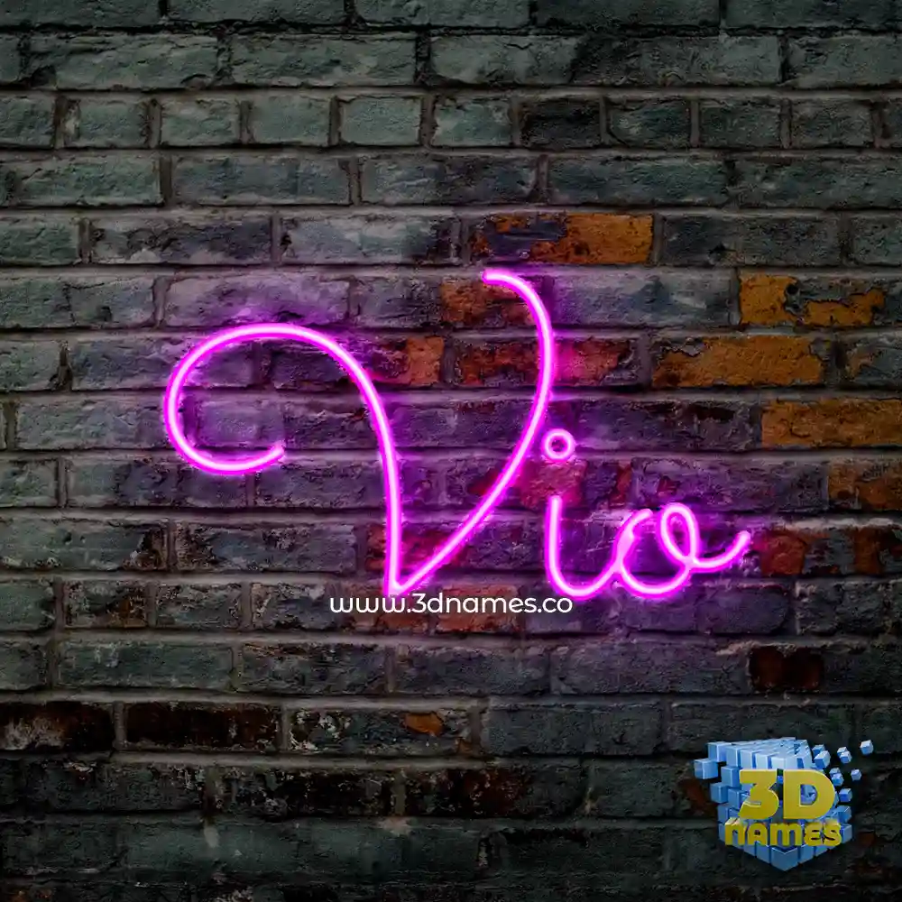 vio in Pink Neon style - 3D name wallpaper