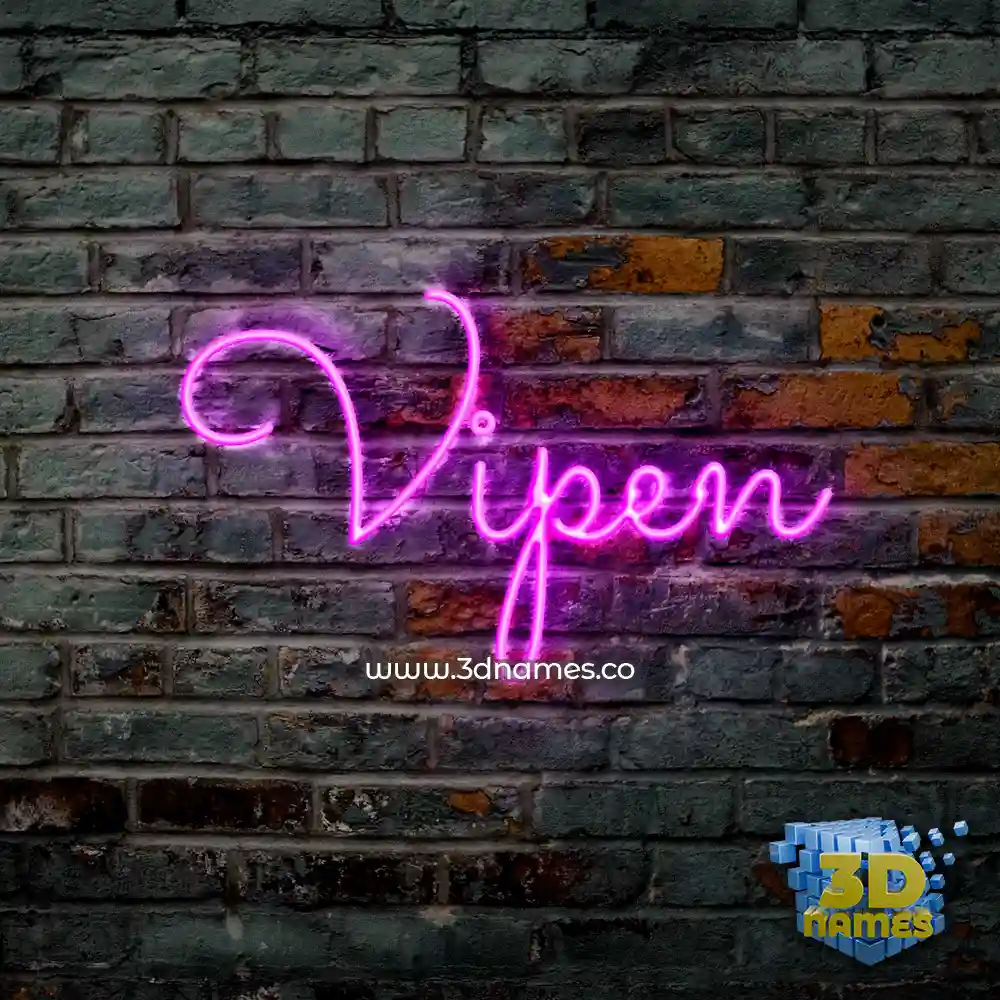 vipen in Pink Neon style - 3D name wallpaper