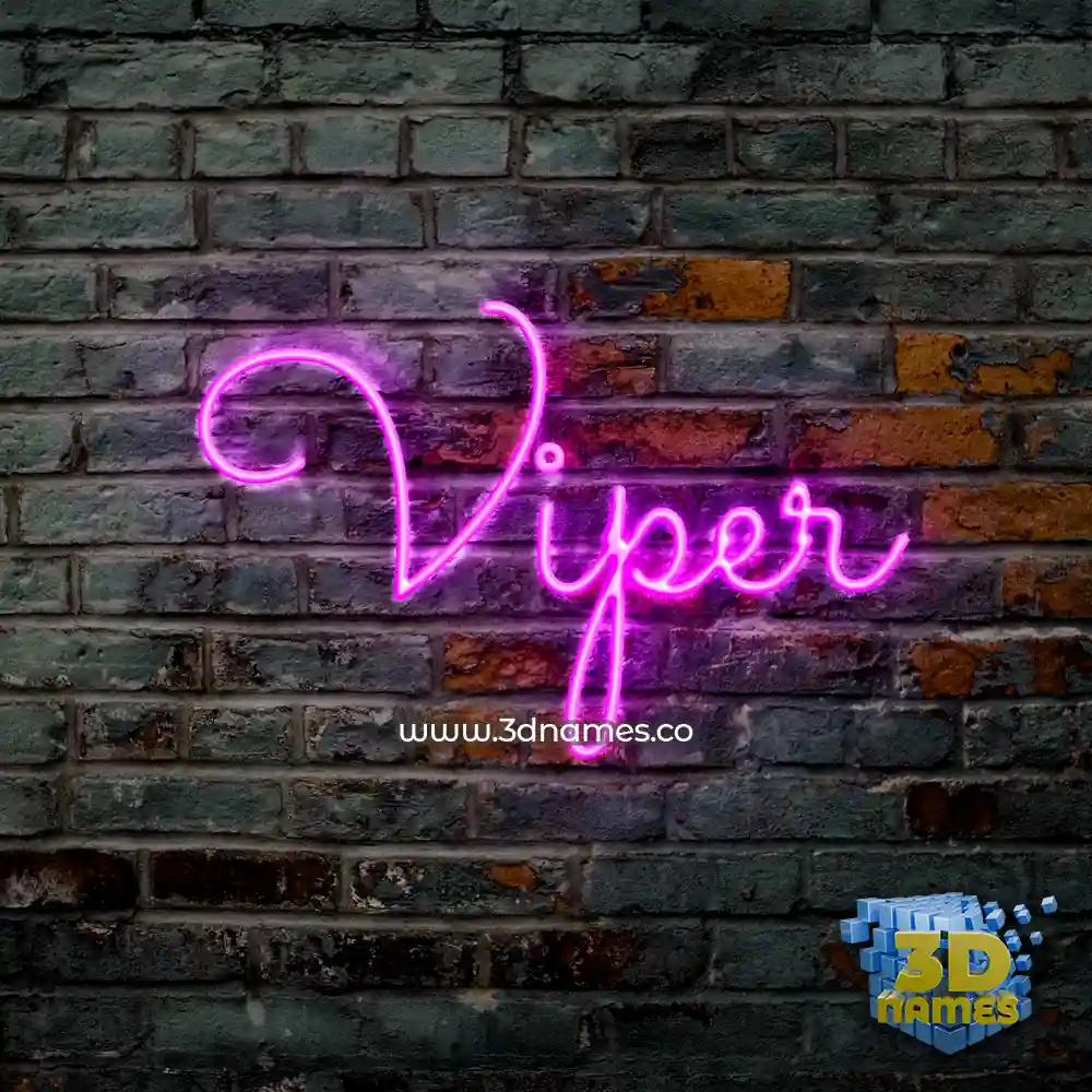 viper in Pink Neon style - 3D name wallpaper