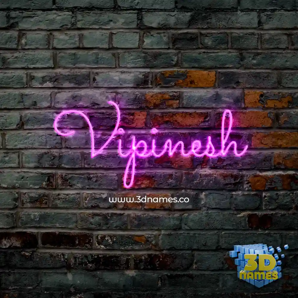 vipinesh in Pink Neon style - 3D name wallpaper