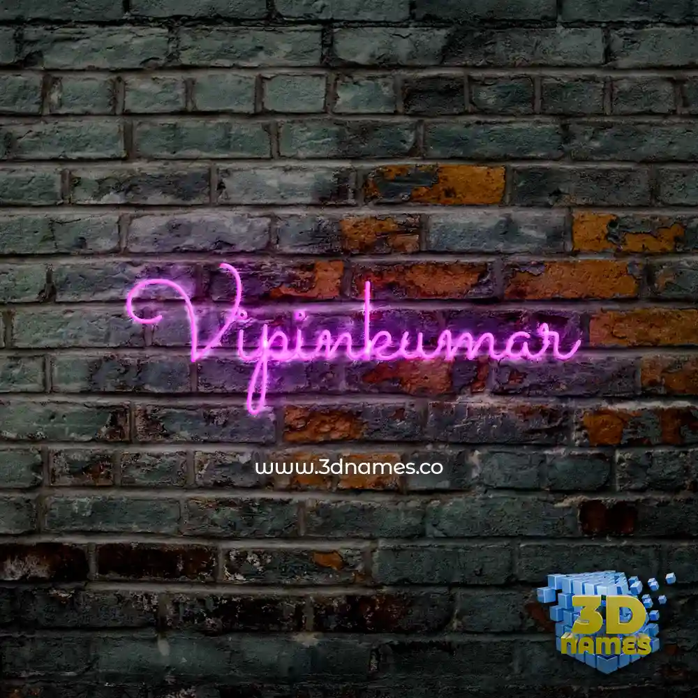 vipinkumar in Pink Neon style - 3D name wallpaper