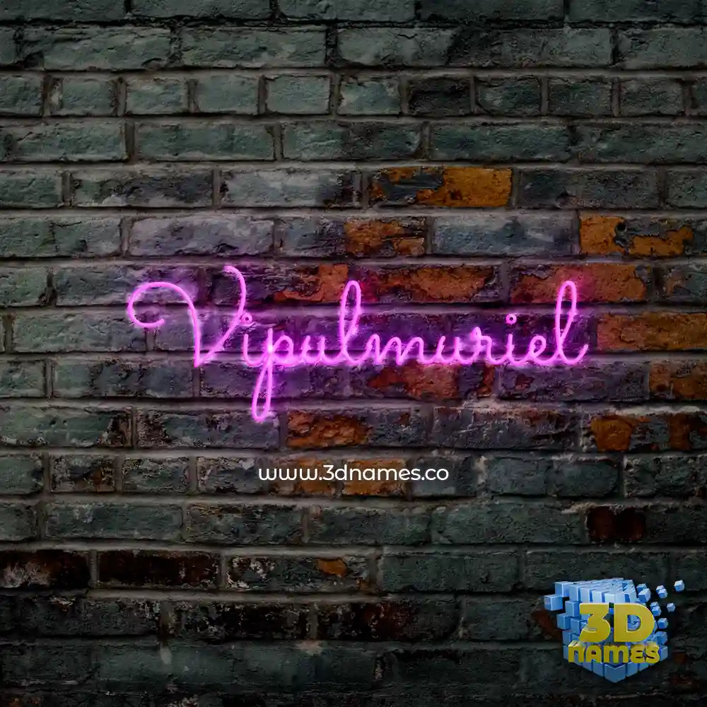 vipulmuriel in Pink Neon style - 3D name wallpaper