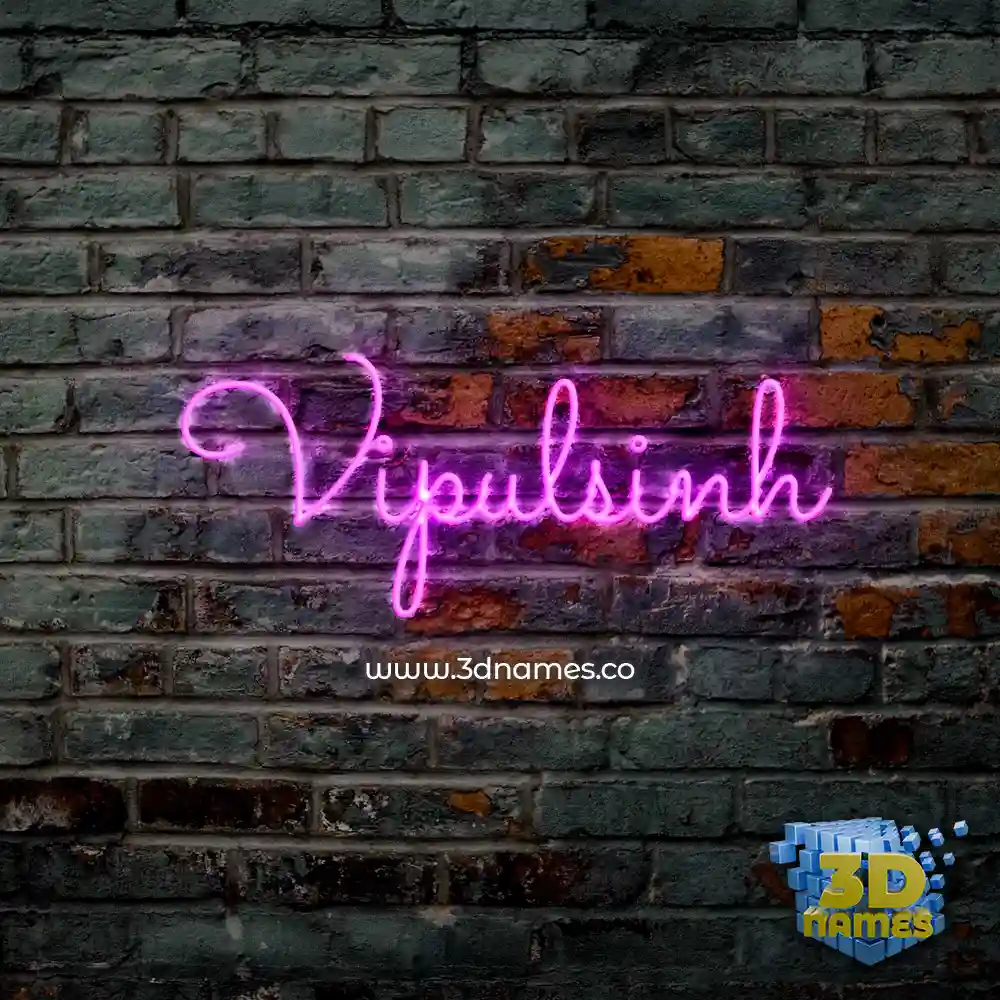 vipulsinh in Pink Neon style - 3D name wallpaper