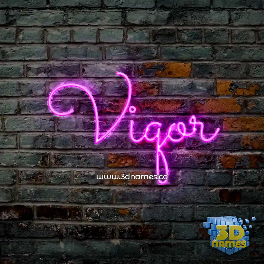 viqor in Pink Neon style - 3D name wallpaper
