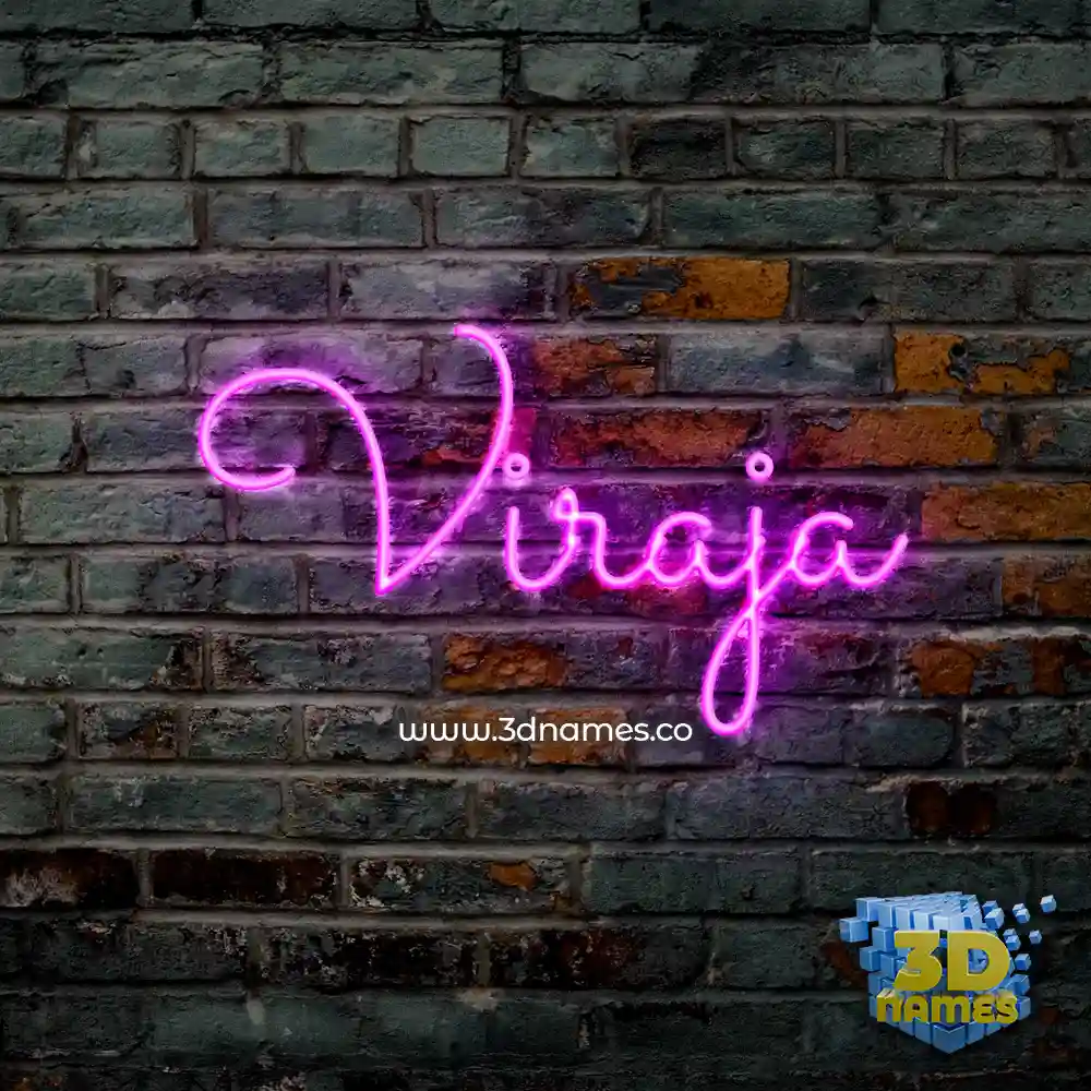 viraja in Pink Neon style - 3D name wallpaper