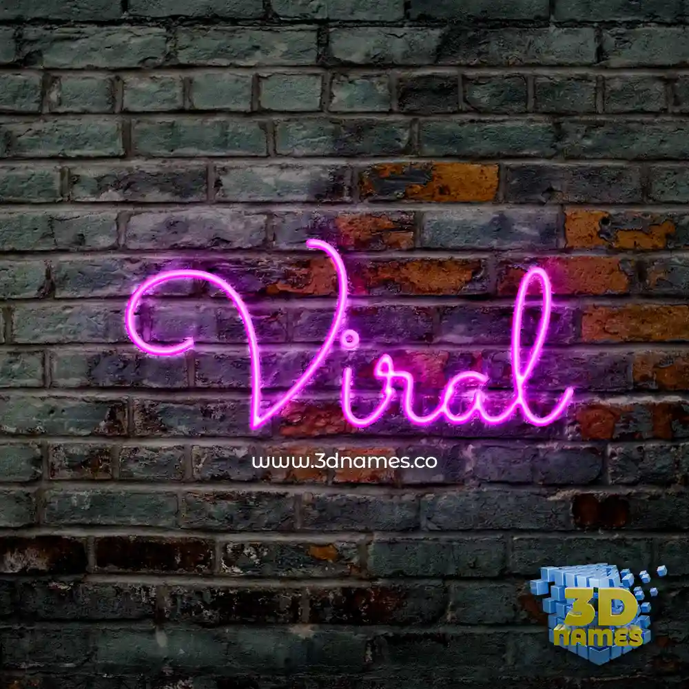 viral in Pink Neon style - 3D name wallpaper