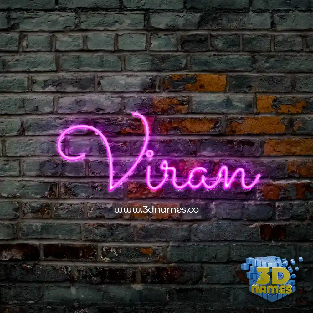 viran in Pink Neon style - 3D name wallpaper