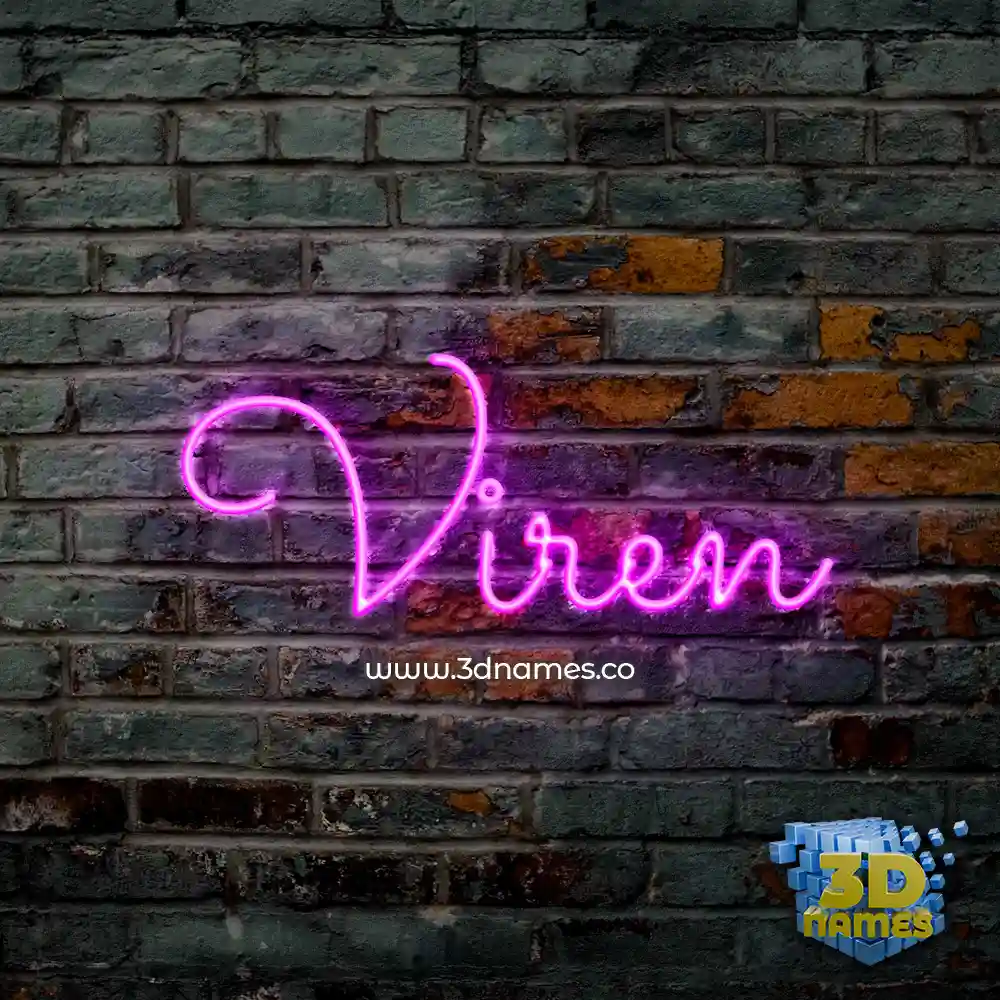 viren in Pink Neon style - 3D name wallpaper