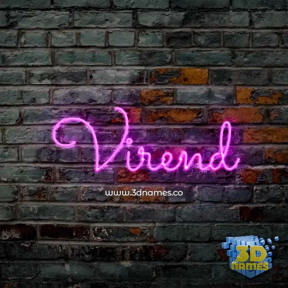 virend in Pink Neon style - 3D name wallpaper