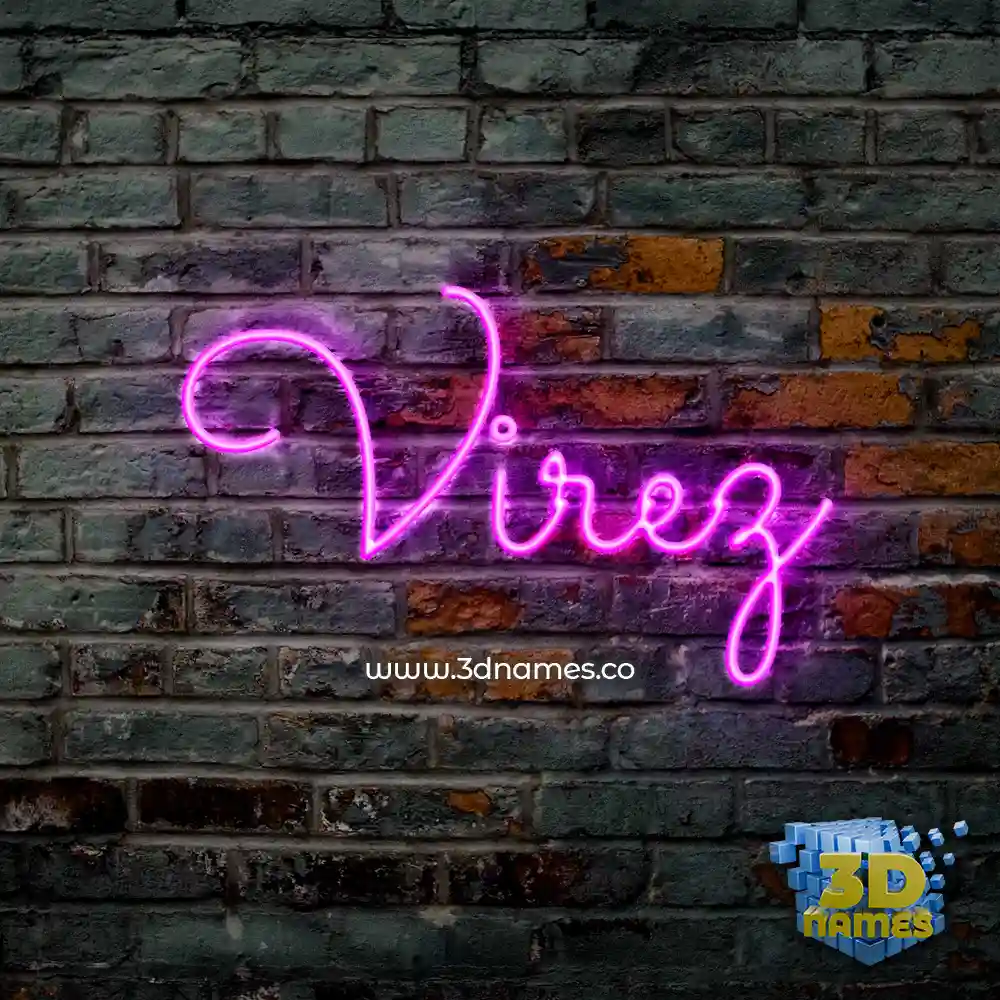 virez in Pink Neon style - 3D name wallpaper