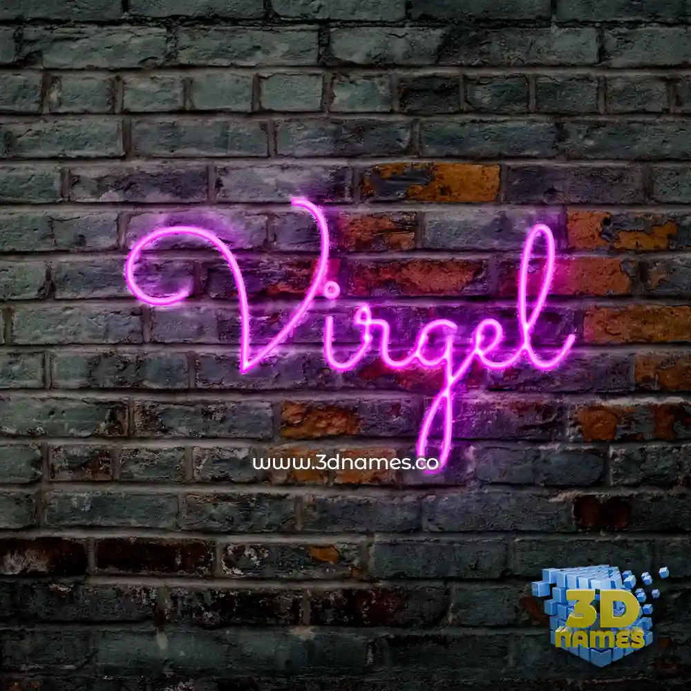 virgel in Pink Neon style - 3D name wallpaper