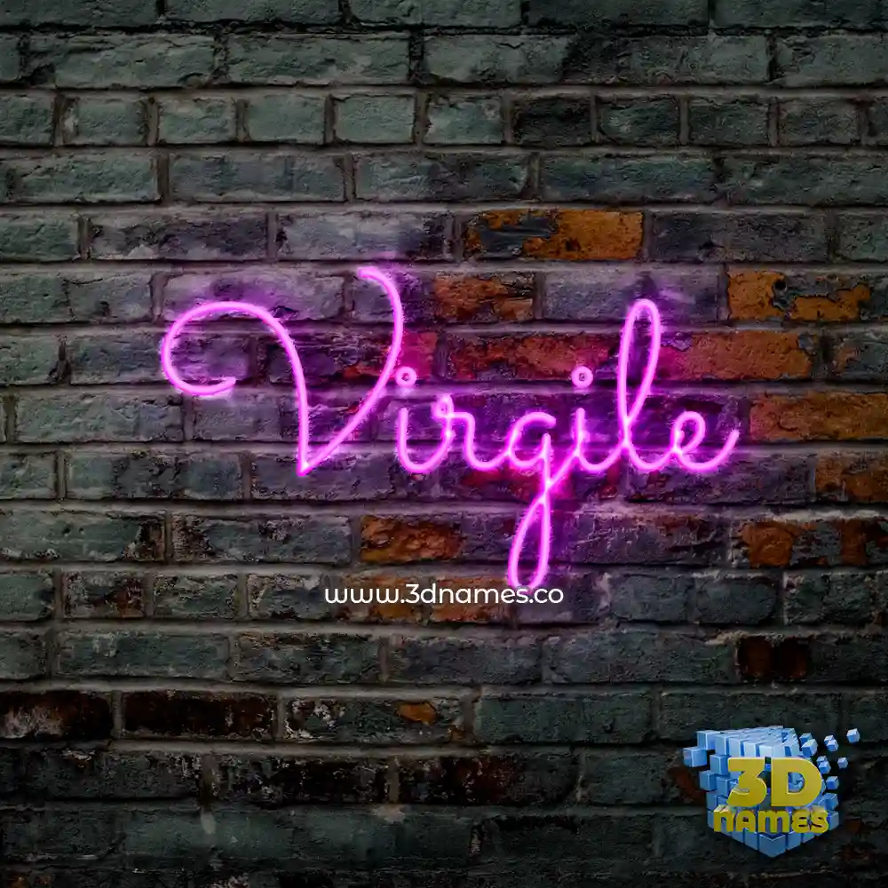 virgile in Pink Neon style - 3D name wallpaper