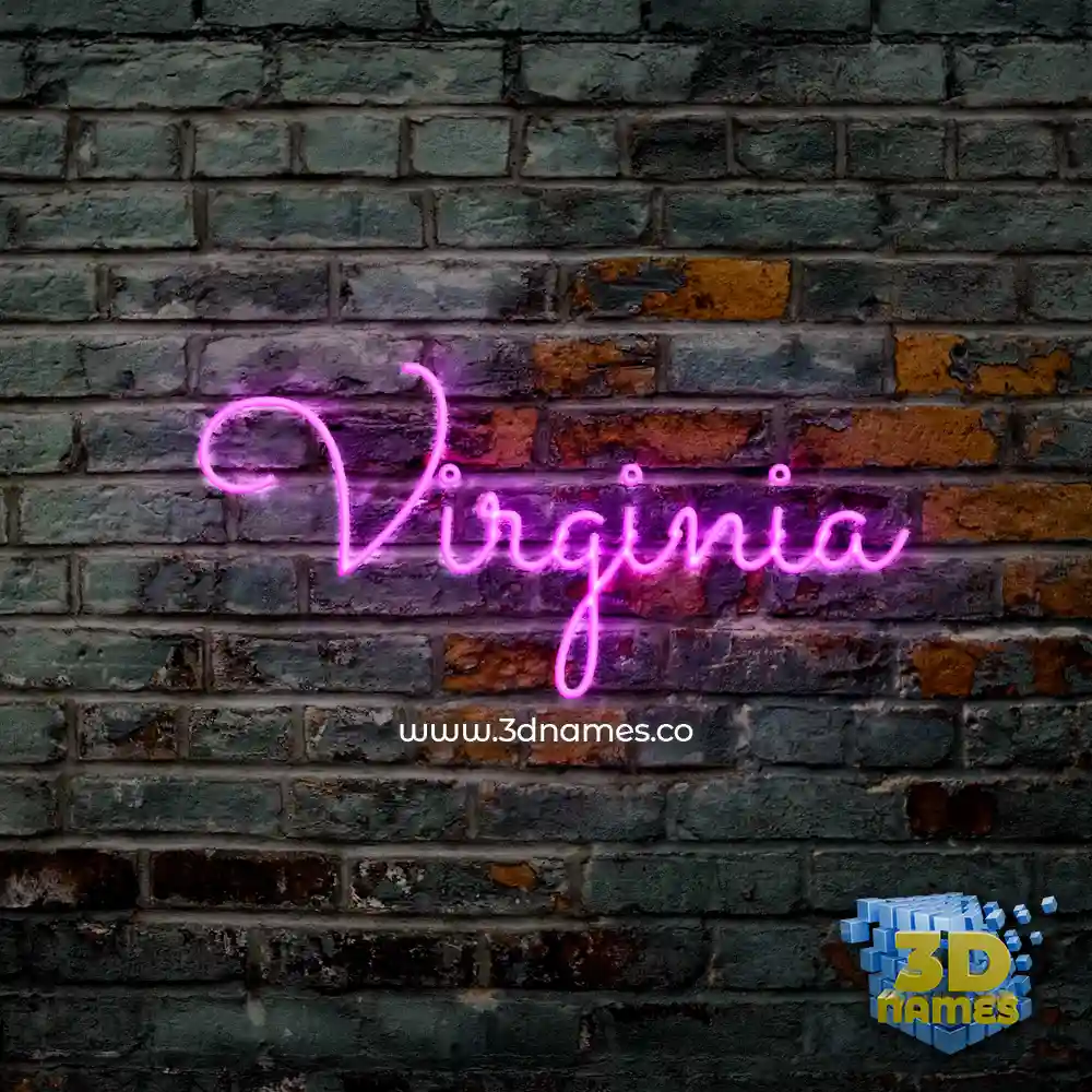 virginia in Pink Neon style - 3D name wallpaper