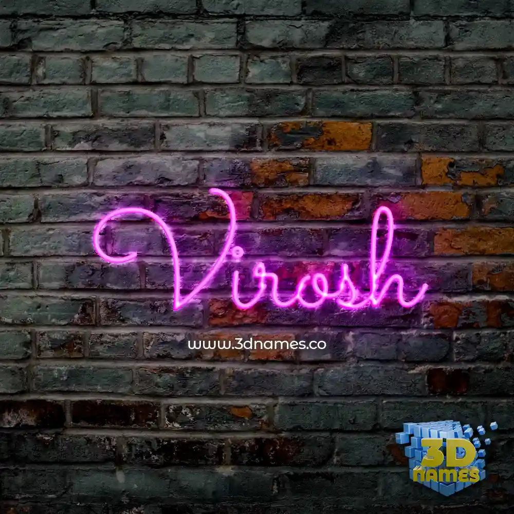virosh in Pink Neon style - 3D name wallpaper