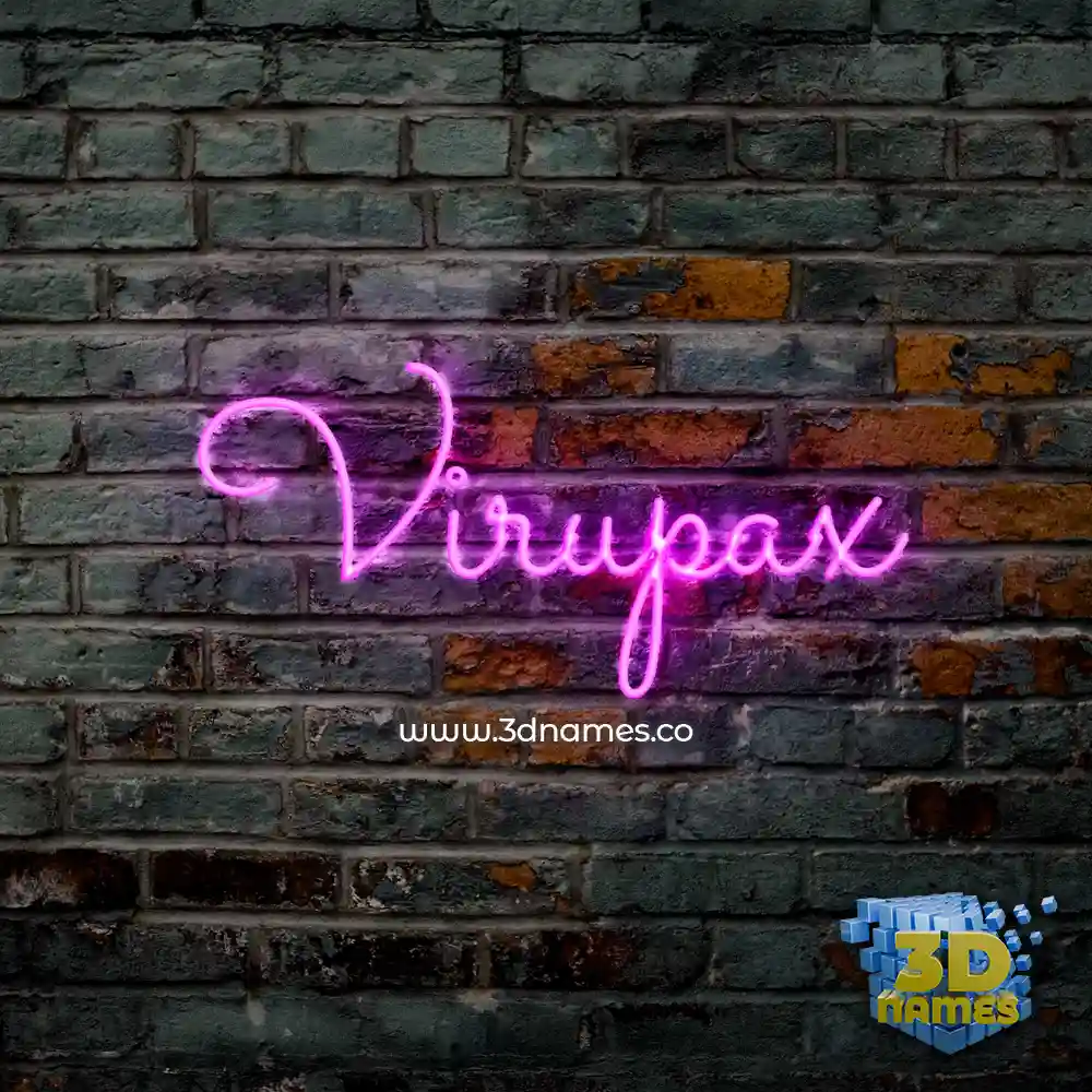 virupax in Pink Neon style - 3D name wallpaper