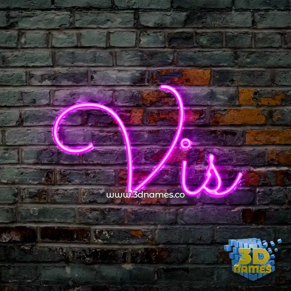 vis in Pink Neon style - 3D name wallpaper
