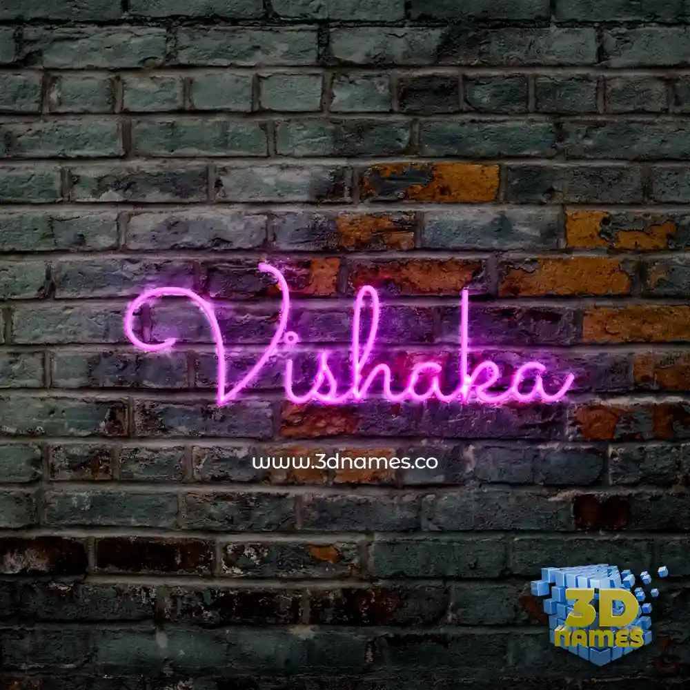 vishaka in Pink Neon style - 3D name wallpaper