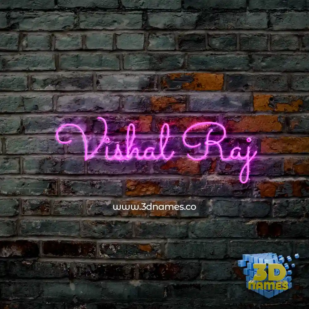 vishal raj in Pink Neon style - 3D name wallpaper
