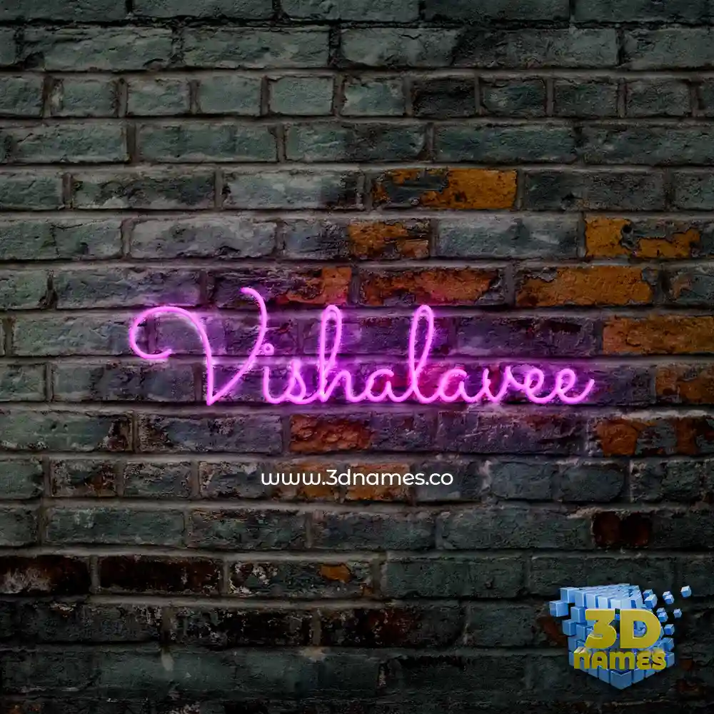 vishalavee in Pink Neon style - 3D name wallpaper