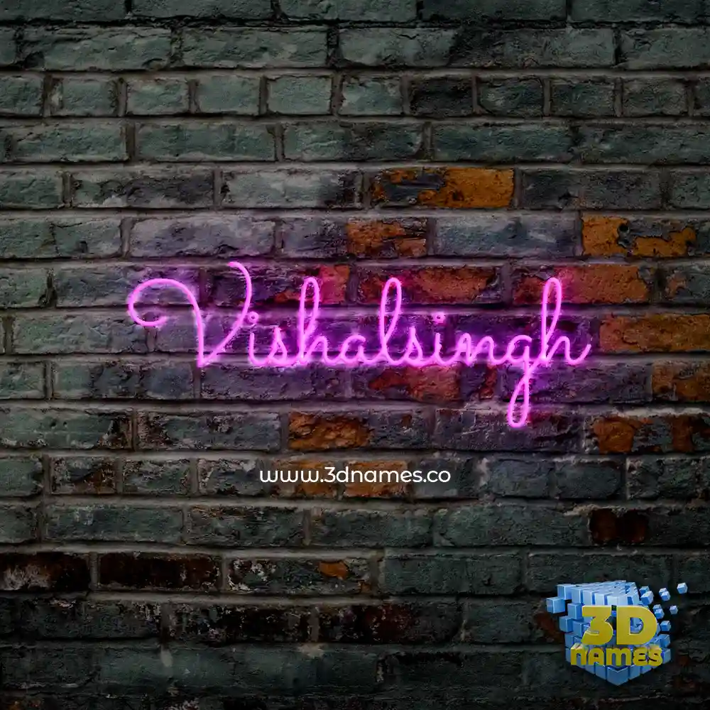 vishalsingh in Pink Neon style - 3D name wallpaper