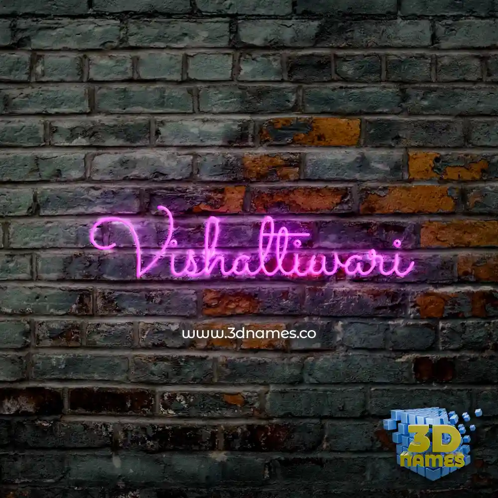 vishaltiwari in Pink Neon style - 3D name wallpaper